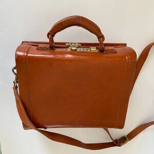 Small, Leather Box Purse, cognac, crossbody/handle